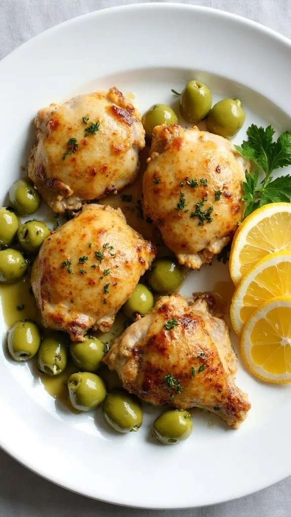 baked chicken featuring olives