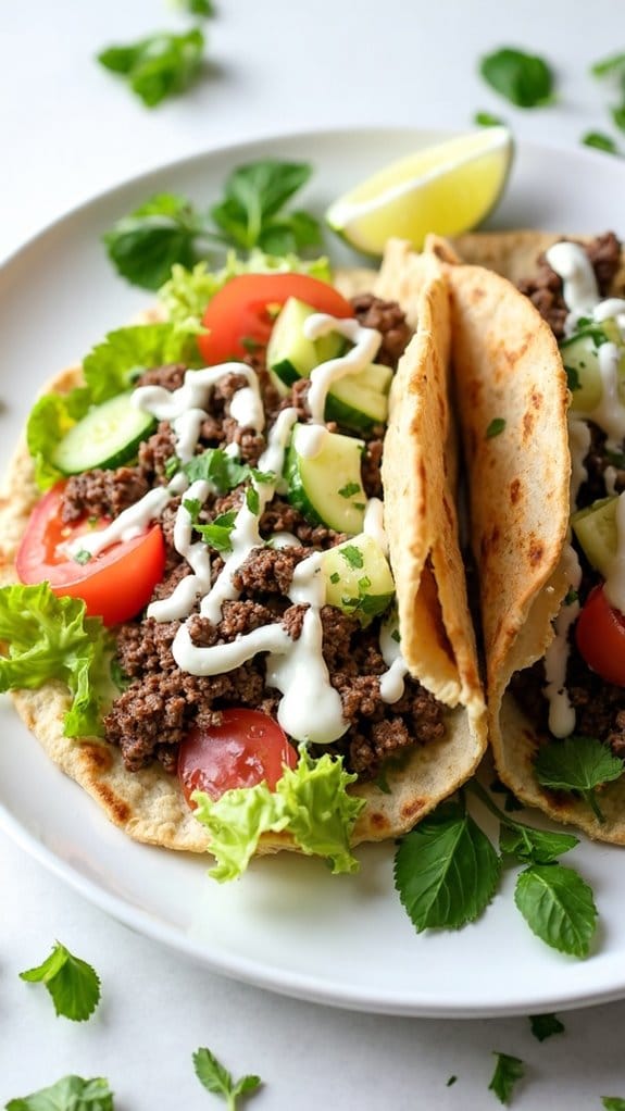 beef filled pita sandwiches