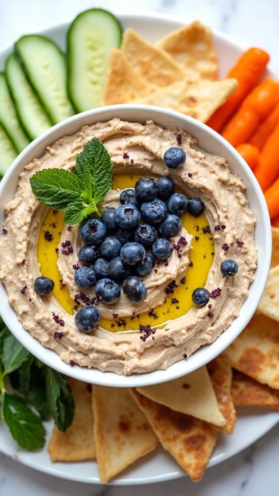 blueberry flavored mediterranean hummus