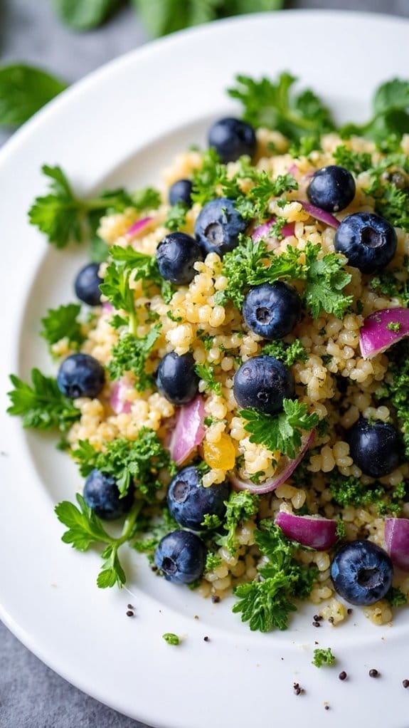 blueberry infused tabbouleh salad