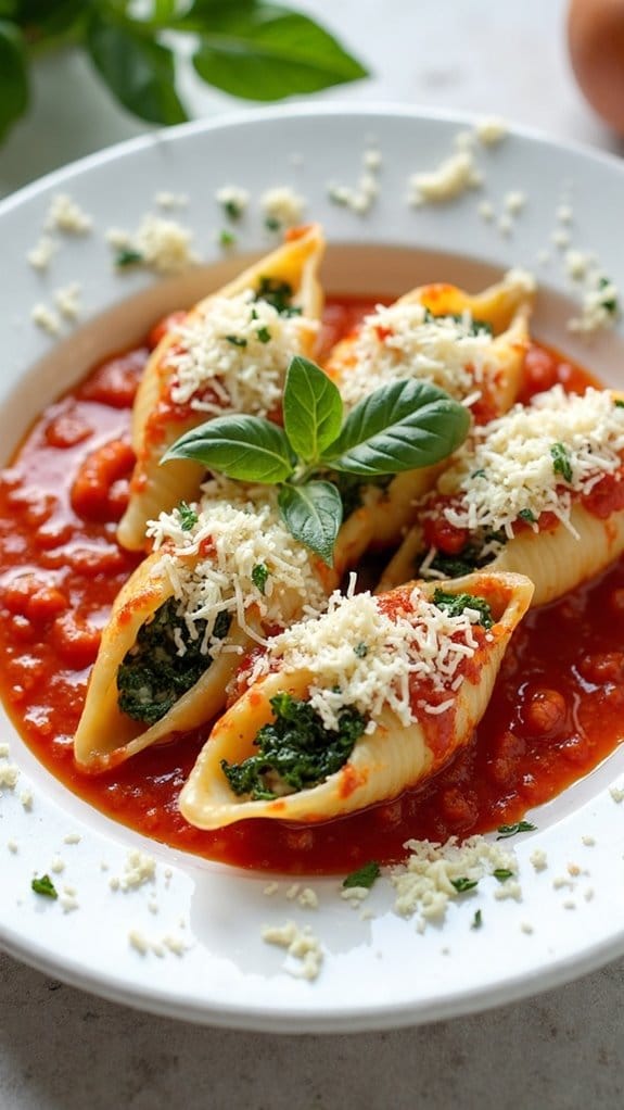 cheesy spinach stuffed shells