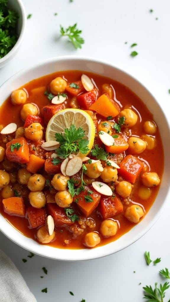 chickpea almond hearty stew