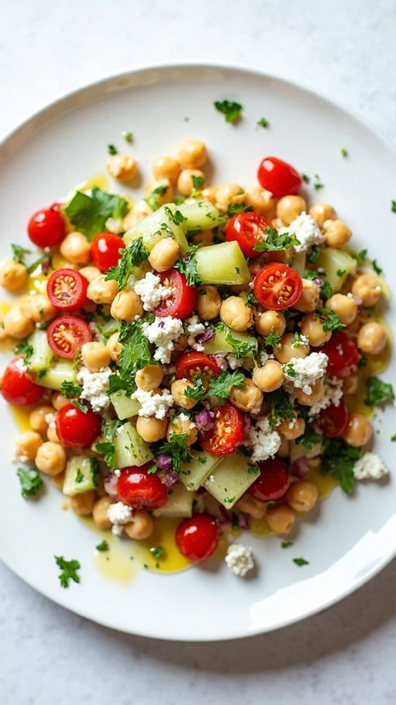 chickpea salad with feta