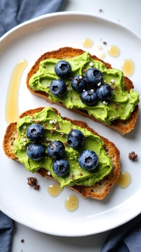 delicious blueberry avocado toast