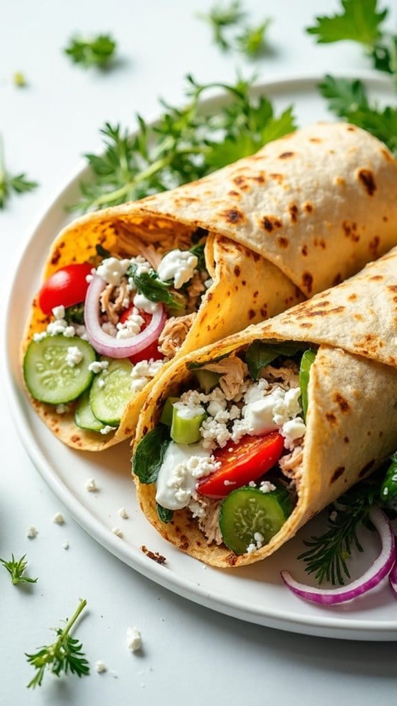 delicious chicken gyro wraps