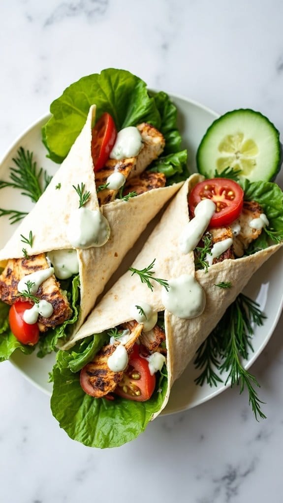 delicious chicken tzatziki wraps