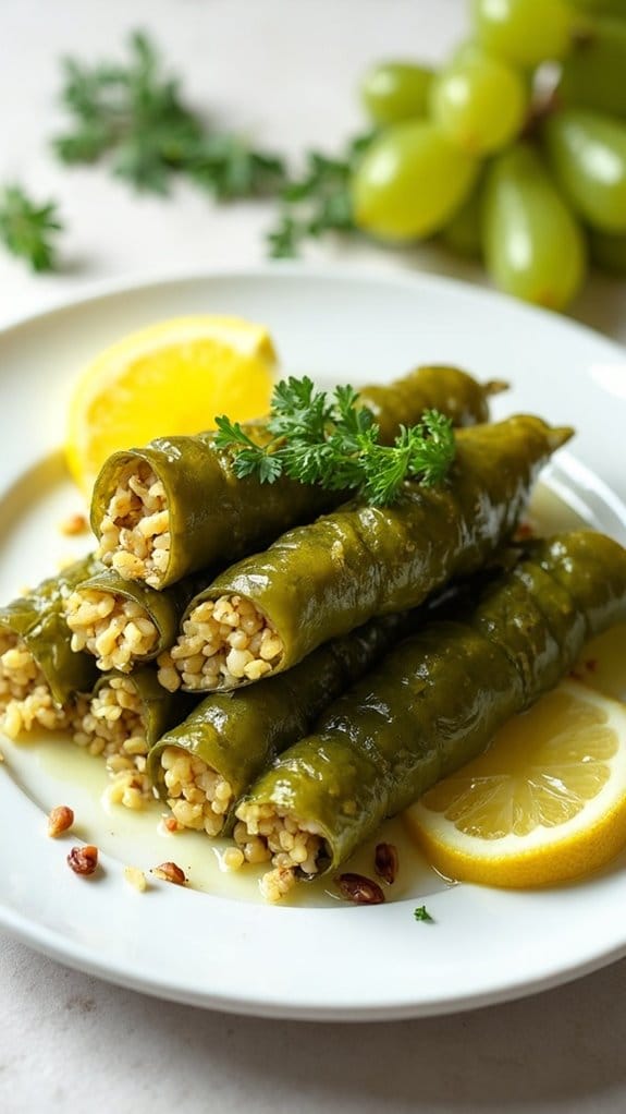 deliciously wrapped grape leaves