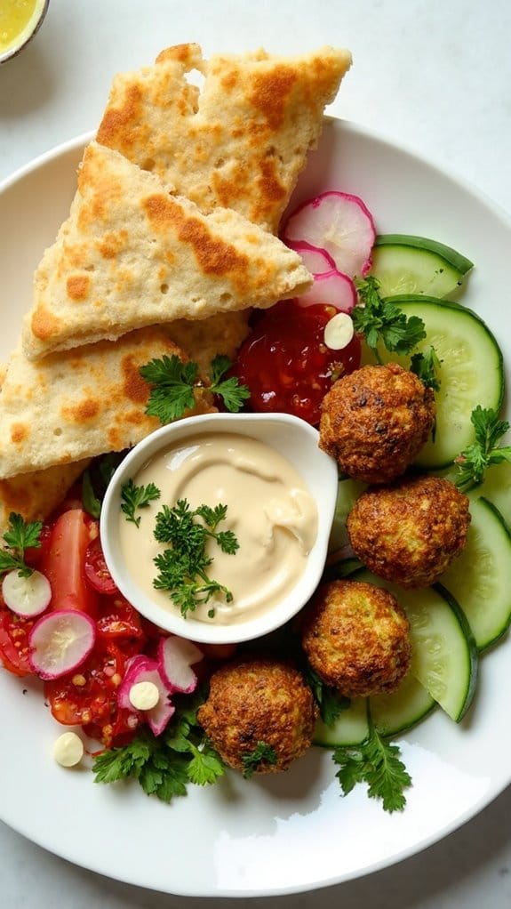 falafel served with tahini