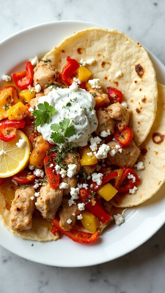 flavorful mediterranean chicken fajitas