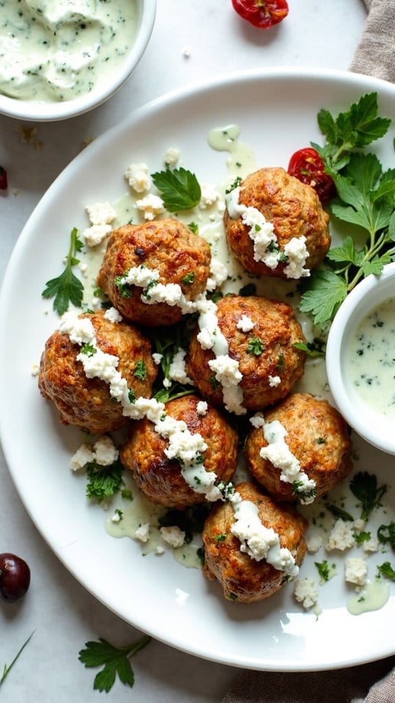 flavorful mediterranean chicken meatballs