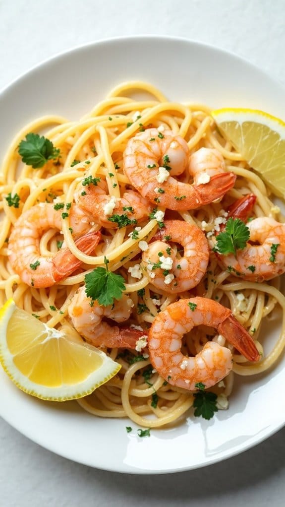 garlic infused shrimp pasta