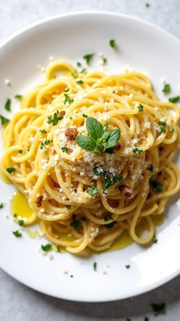 garlic oil spaghetti dish