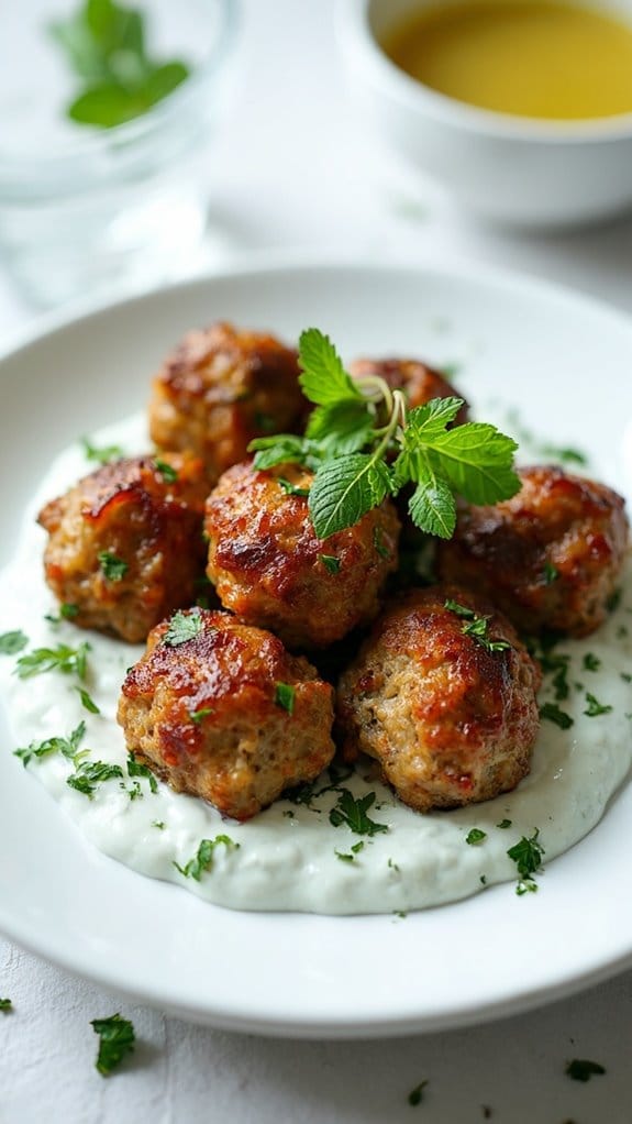 greek meatballs with sauce