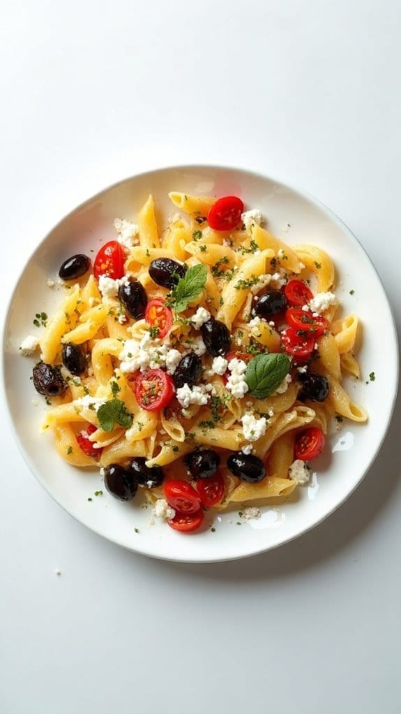 greek pasta featuring olives