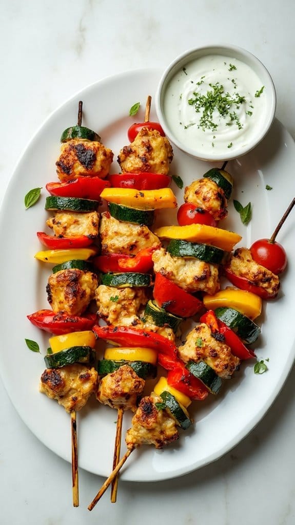 grilled chicken vegetable skewers