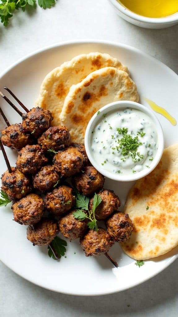 grilled meatballs with sauce