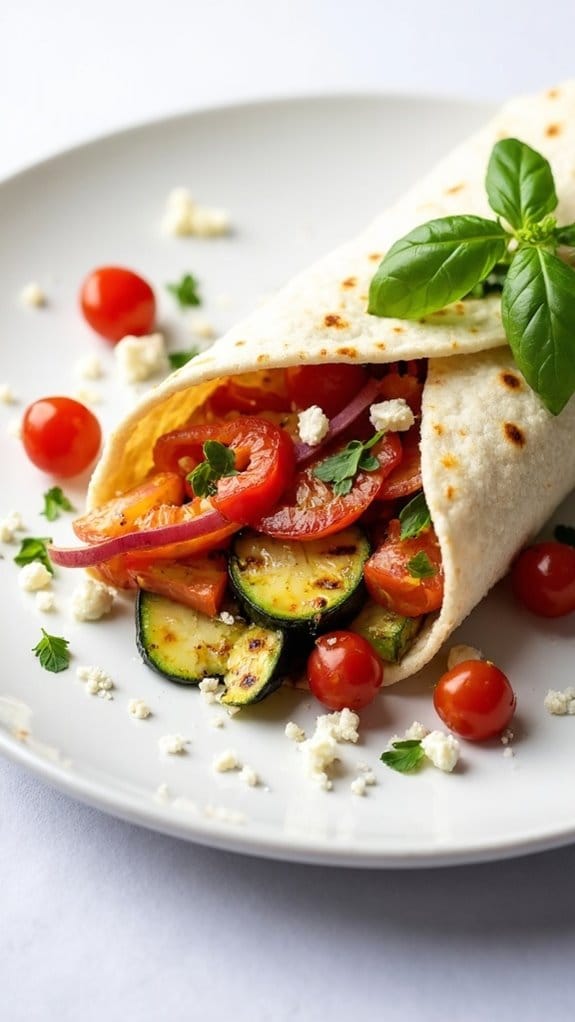 grilled vegetable tomato wrap