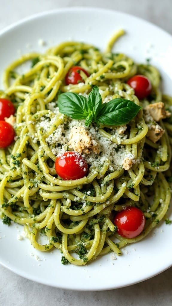 ground chicken pesto dish