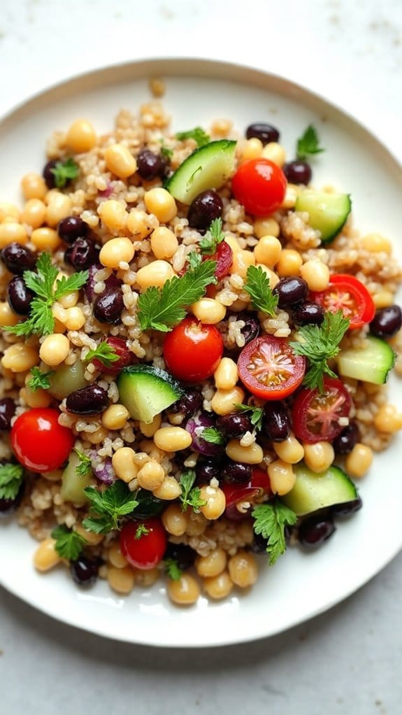 healthy bean and barley salad