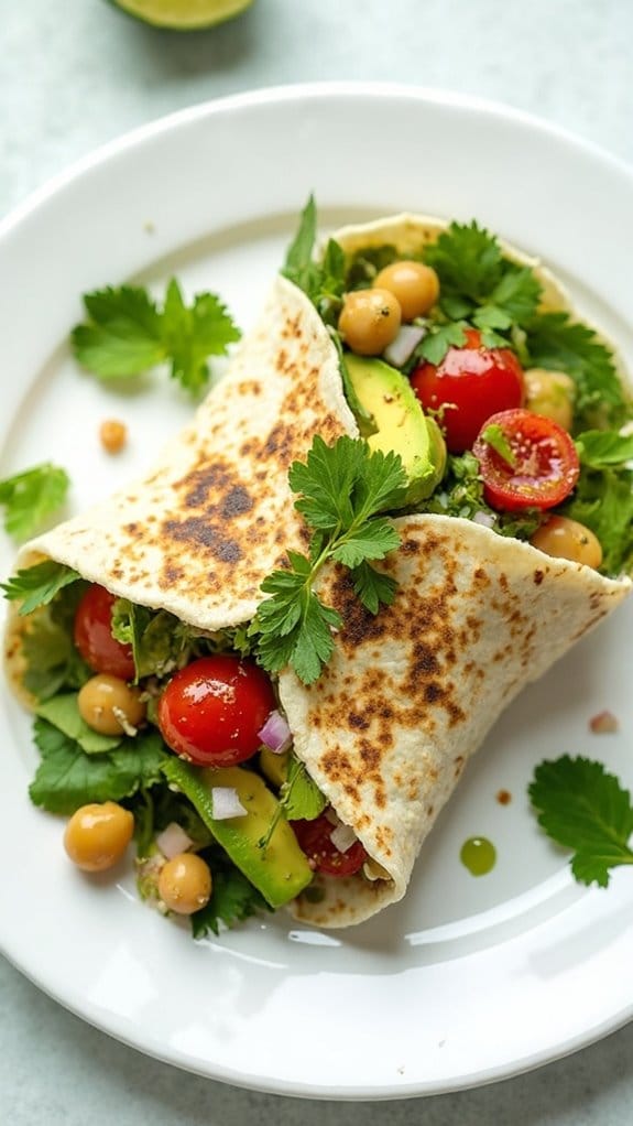 healthy chickpea avocado wrap