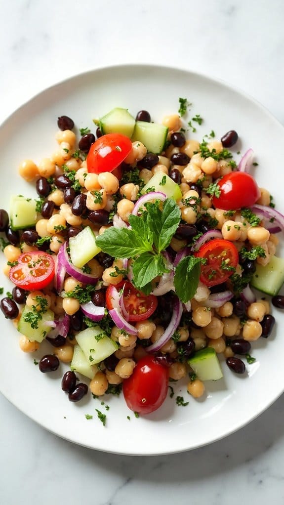 healthy mediterranean bean salad