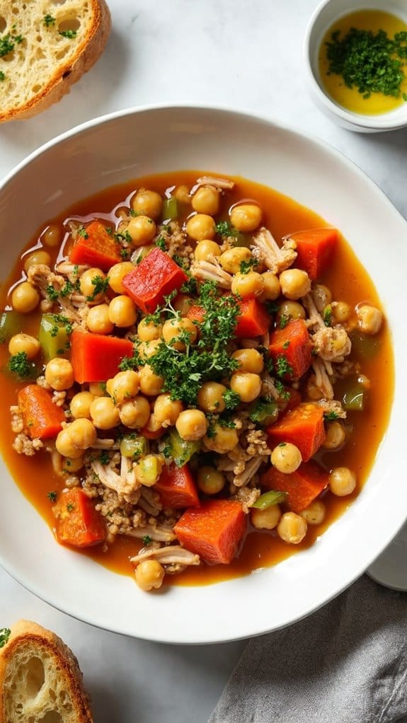 hearty chickpea chicken stew