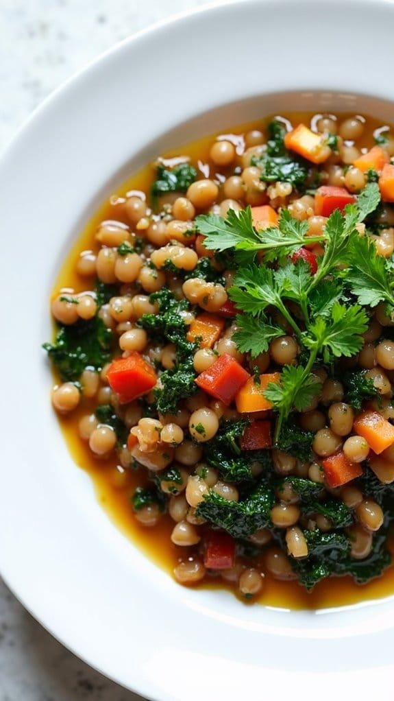 hearty lentil spinach stew