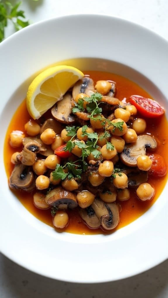 hearty mushroom chickpea stew