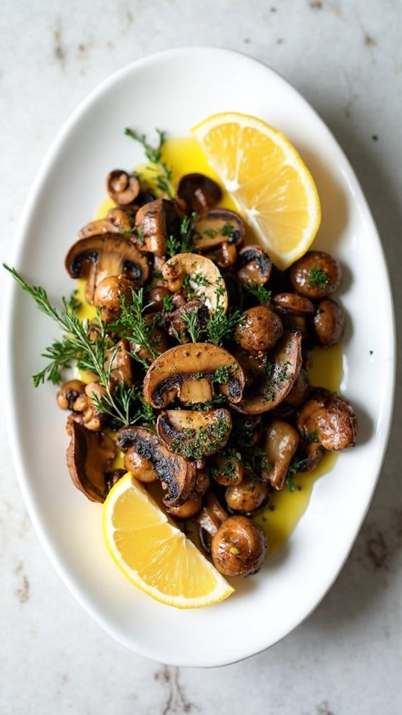 herb infused saut ed mushrooms