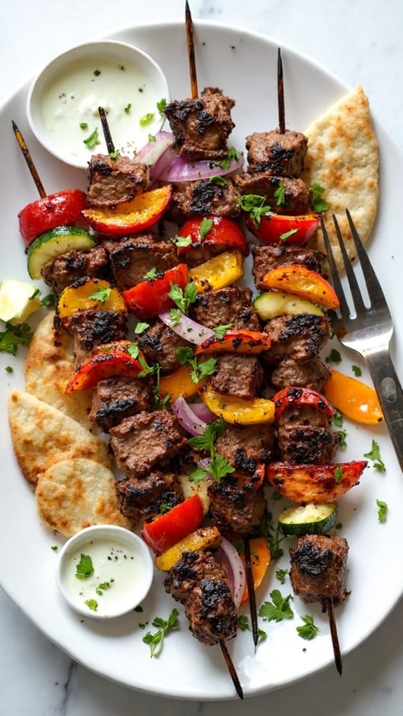 juicy marinated beef skewers