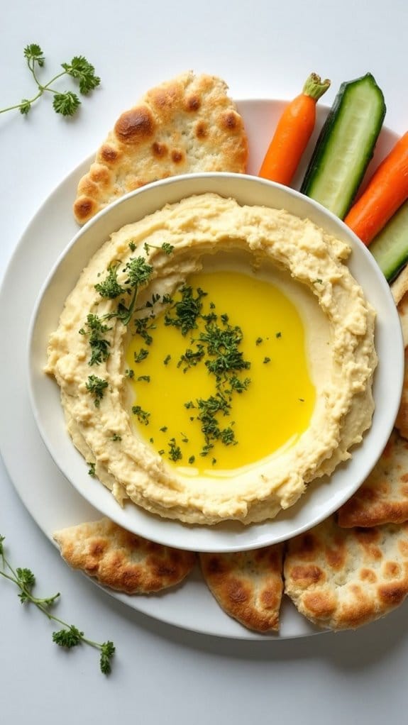 lemon infused creamy hummus drizzle