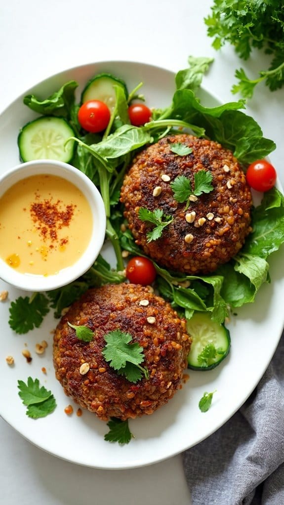 lentil burgers with mediterranean flavors