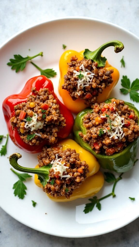 lentils in bell peppers