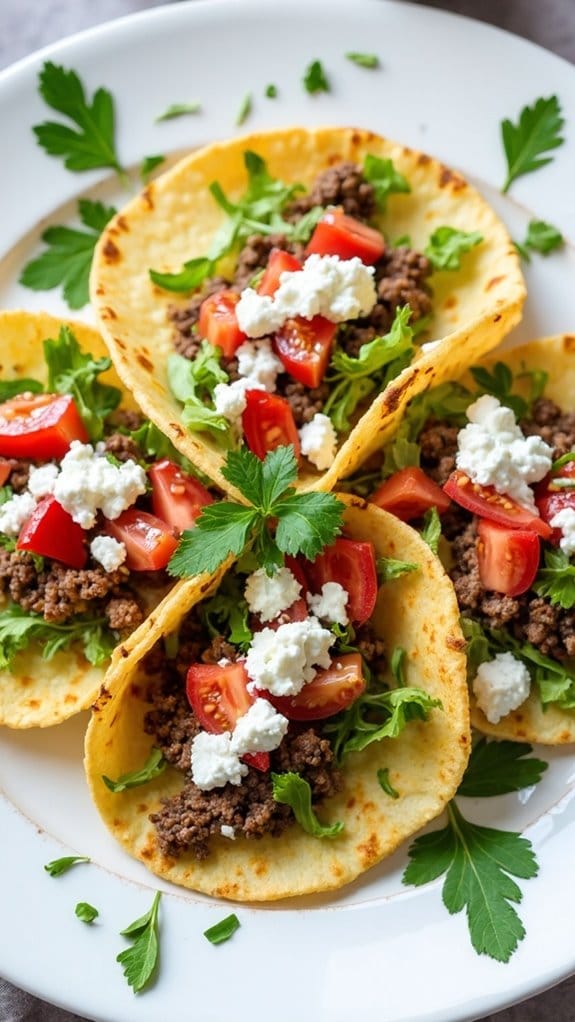 mediterranean inspired beef tacos