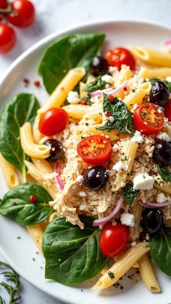 mediterranean inspired chicken pasta dish