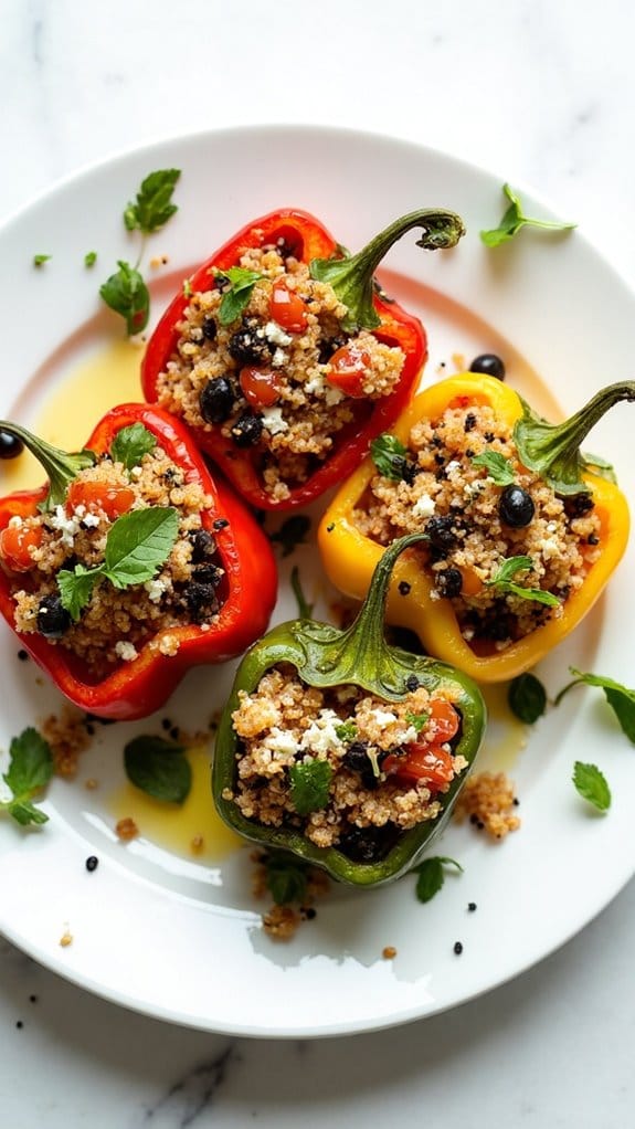 mediterranean inspired stuffed peppers