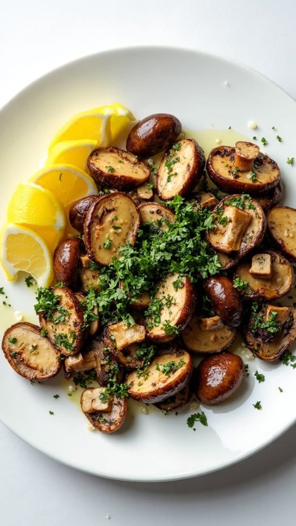 mediterranean roasted mushroom dish