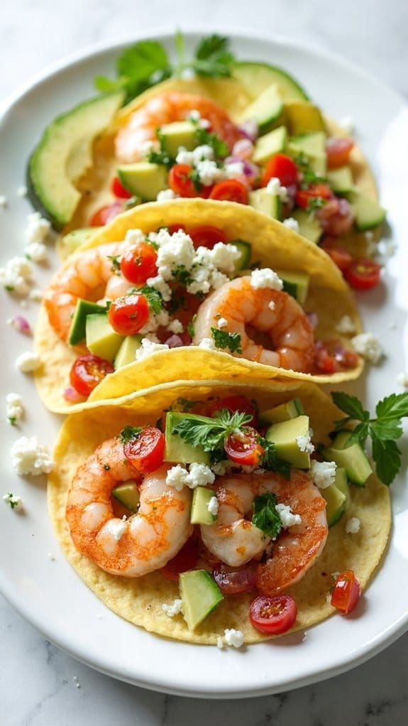 mediterranean style shrimp tacos