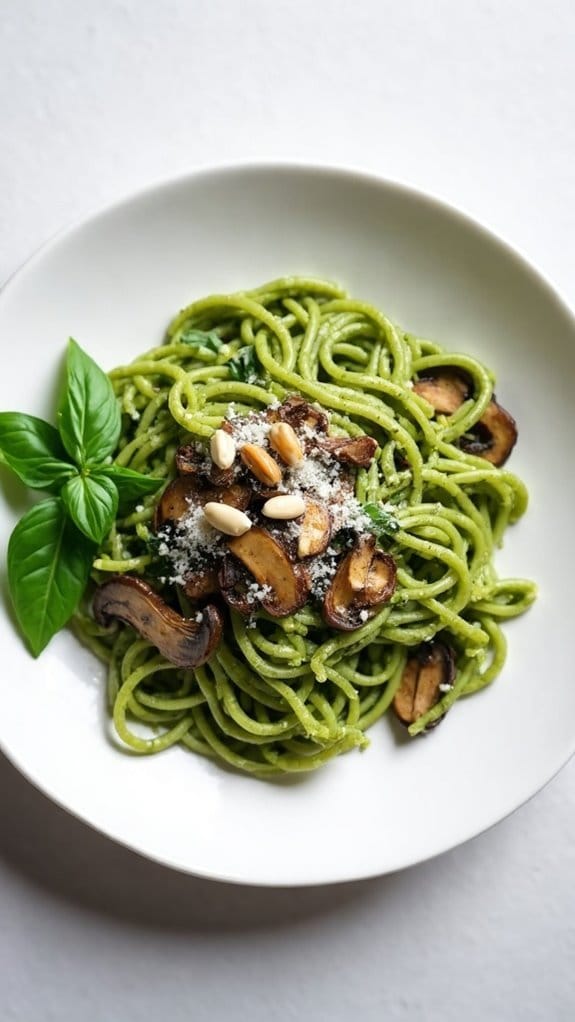 mushroom pesto pasta recipe