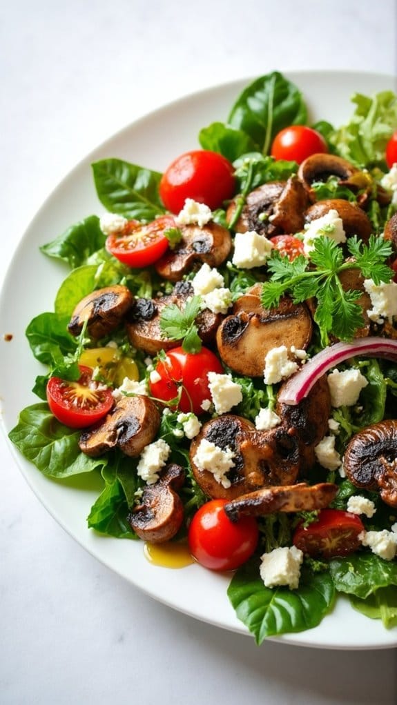 mushroom salad with mediterranean flavors