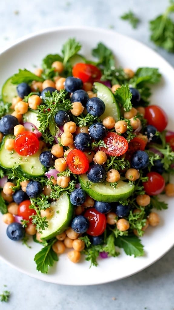 nutritious blueberry chickpea salad