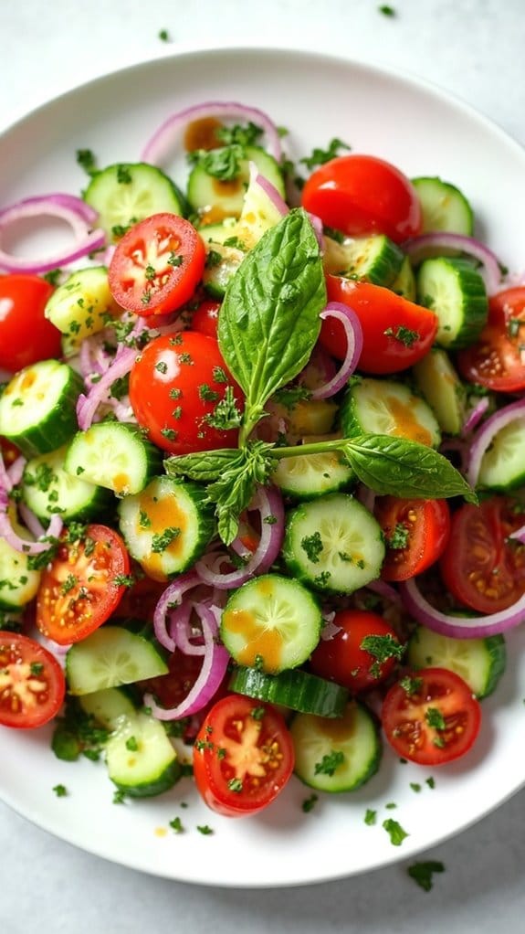 refreshing cucumber tomato mix