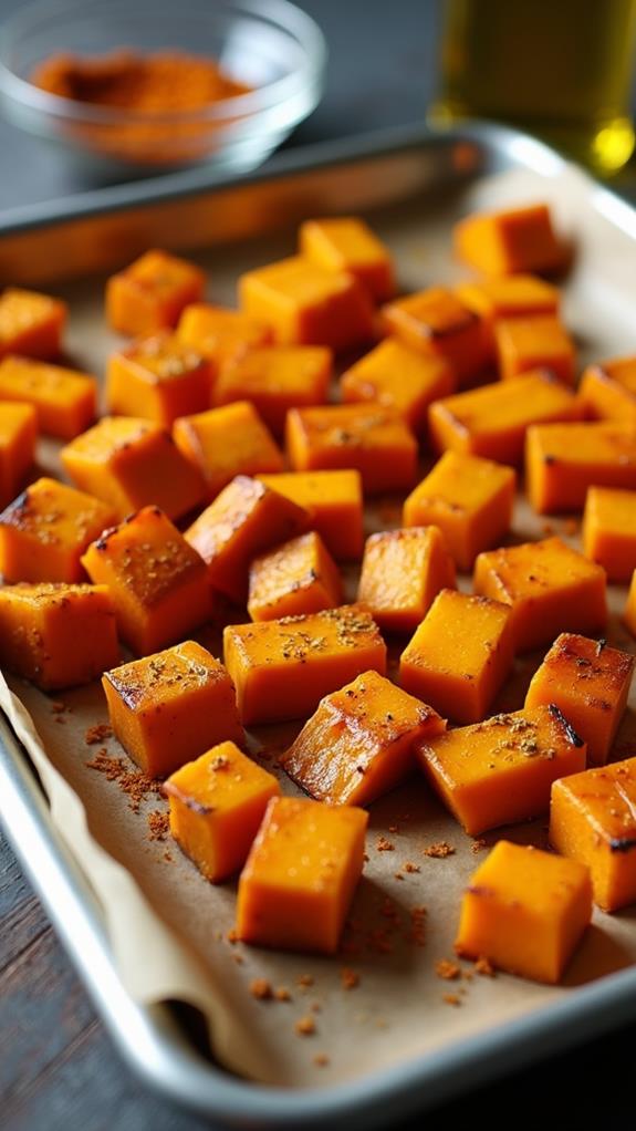 roast butternut squash cubes