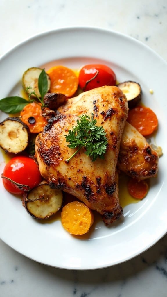 roasted chicken and vegetables