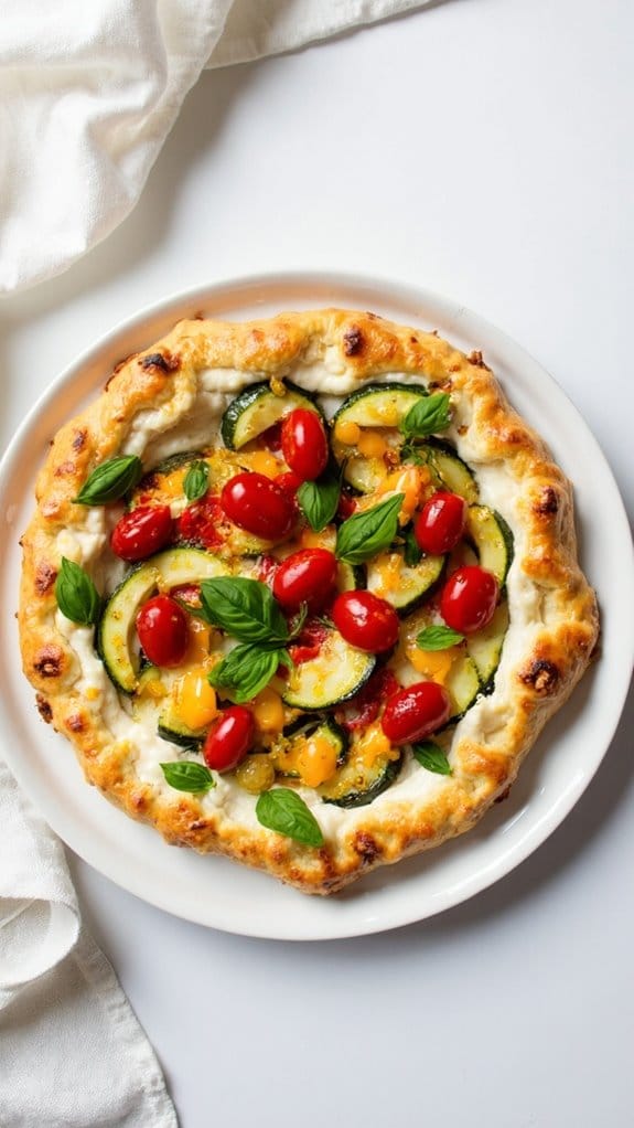 roasted vegetable ricotta tart