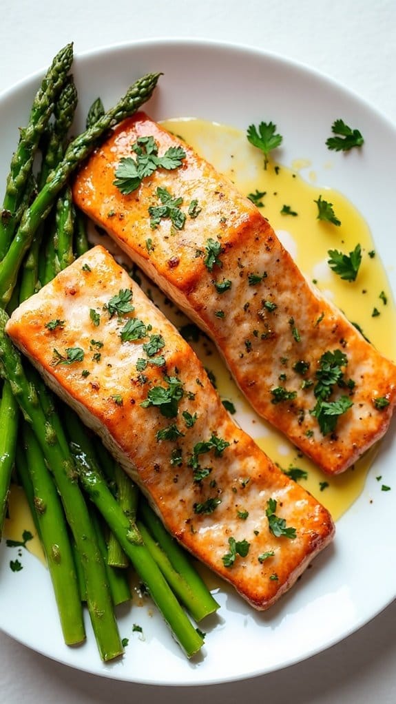 salmon and asparagus dish