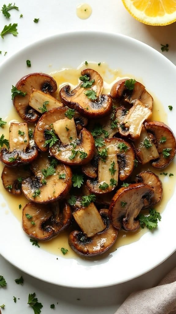 saut ed mushrooms in garlic butter