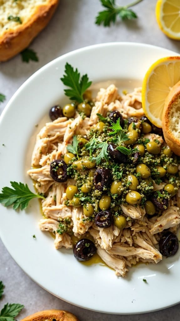 savory chicken with tapenade