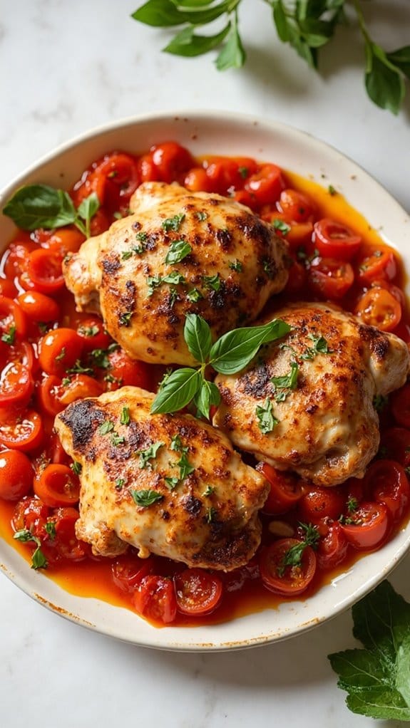 savory chicken with tomatoes