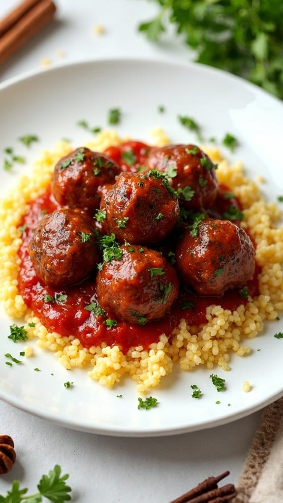 savory moroccan beef meatballs